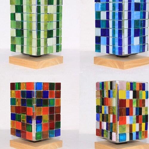 70Pieces Rectangle Shape Glass Mosaic Tiles For DIY Flower Pot Craft 10x40mm