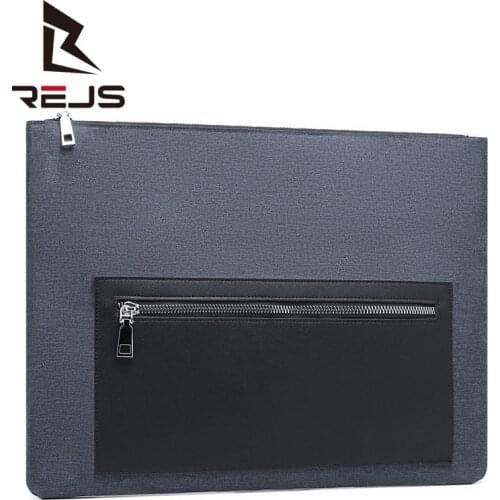 REJS LANGT Business Handbag Men Office 15.6 Inch Laptop Bag Minimalist Design Clutch Bags Daily Work Macbook Handbags Bolso