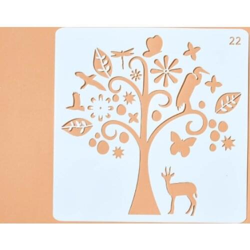 13*13 Tree Layering Stencils for Diy scrapbook/photo album Decorative Embossing coloring,painting stencil,home decor