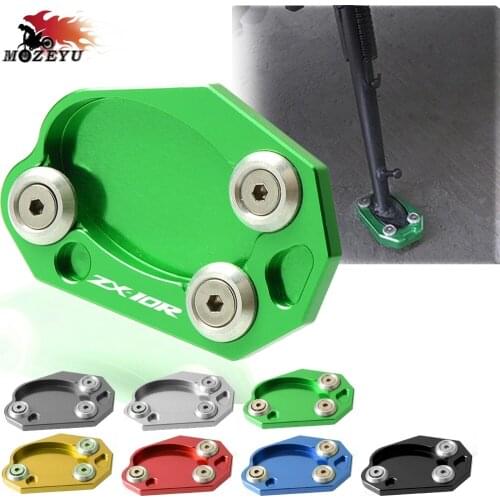 Enlarge Plate Kickstand Side Stand Enlarger Extension Pad For Kawasaki Ninja ZX-10R 2008 2009 2010 2011 2012 2013 2014 2015 2016