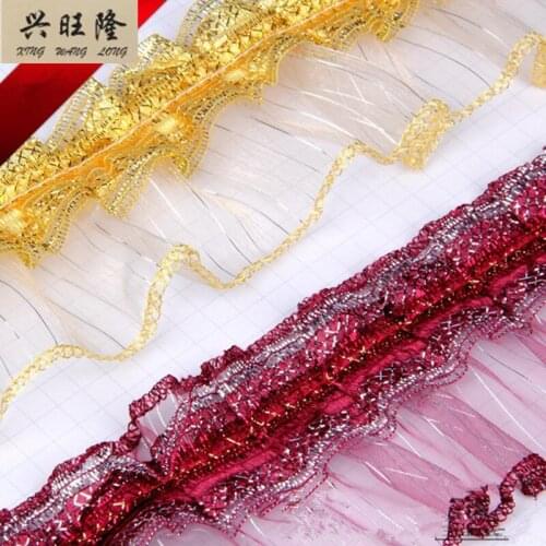 XWL 10Yards/Lot 7.5cm Wide Glass Yarn Lace Trim Cloth Pillow Tapestry Edge Braid Lace Accessories Fringes Ribbon Wedding Decor