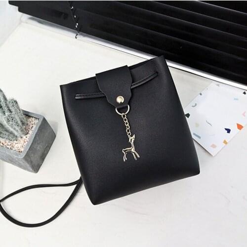 Women Shoulder Bag PU Leather Satchel Small Deer Handbag Lady Crossbody Messenger Bag Best Sale-WT