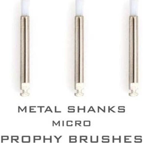 100pcs Dental White Nylon Prophy Brush Tapered Type Polishing Brush metal shanks and latch type