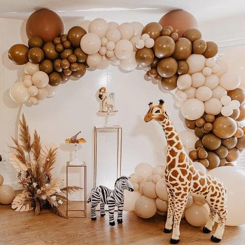 124pcs Coffee Brown Balloons Garland Arch Kit Retro Latex Balloons Baby Shower Birthday Valentine Wedding Party Home Decors