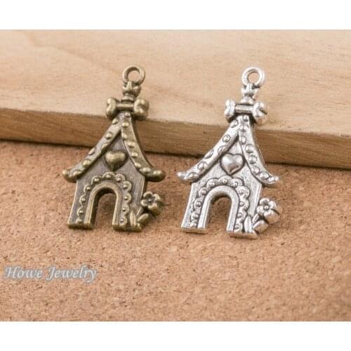25pcs Vintage dogs house charm Fit earring Bracelets Necklace DIY Metal Jewelry Making D047