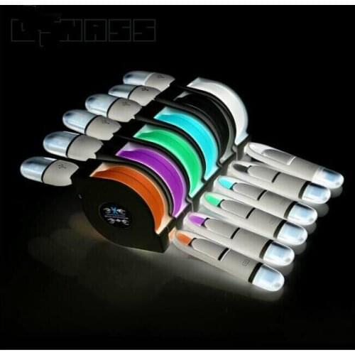 A Ausuky New 2 in 1 Extendable USB Cable retractable data cable combo for IOS &Android mobile phone-25