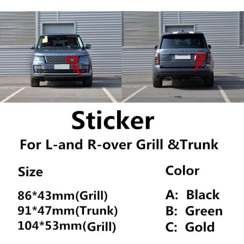 Car Grill Emblem Sticker Trunk Badge for Land Rover Defender 110 Freelander 2 1 Discovery 3 4 Range Rover Evoque Sport L322 P38