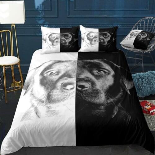 Black Lab Quilt Cover Pillowcase 3Piece Comforter Bedding Set With Pillow Case Single Double Duvet Cover Home Decora