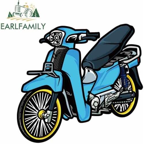 EARLFAMILY 13cm x 12.3cm For Cartoon Motorcycle Car Stickers Car Door Protector Decal Fashion DIY Scratch-Proof 3D Decoration