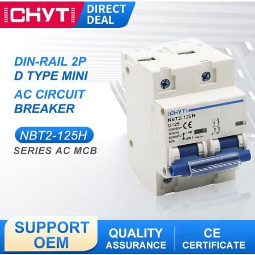 ICHYTI NBT2-125 2P 80A100A 125A 230/400VAC MCB Circuit Breaker Miniature main switch D Curve Mater Switch