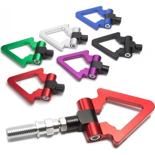 Jdm Billet Aluminum Folding Ring Screw Bumper Tow Hook No Cut Drill M18 x 2.5 Mount For Scion Mazda Honda Infiniti Nissan Toyota