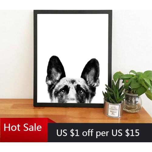 German Shepherd Canvas Painting Poster Nursery Wall Decor Art Print Pet Dog Nordic Picture Children Bedroom Room Decoration