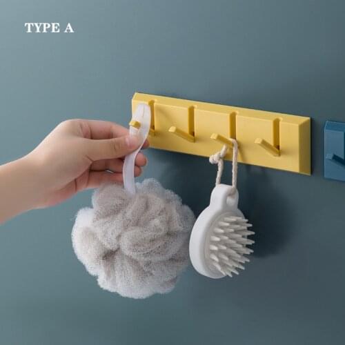 Nordic style 1PCS 10PCS no trace nail-free solid color punch-free door small hook clothes hook wall-mounted wall hook decoration