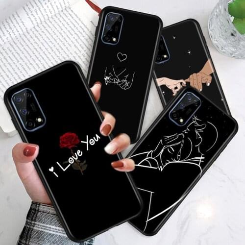 Line loving girlfriend For Realme V15 X50 X7 X3 superzoom X2 C17 C11 C3 7i 7 6i 6S 6 5 Narzo 20 5G Pro Soft Phone Case