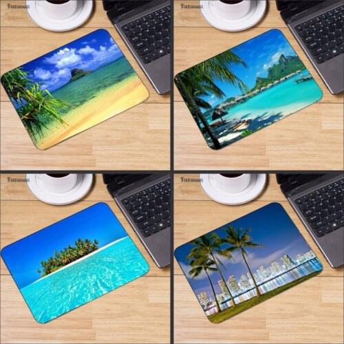 Mairuige Seaside Palm Tree Rubber Mouse Durable Desktop Gaming Mousepad Size For 18x22cm 25x29cm Rubber Rectangle Mousemats