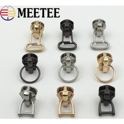 Meetee 5pcs 3# 5# Metal Zipper Sliders for Metal Zippers Wallet Purse Zipper Head Zip Repair Kits DIY Sewing Accessories