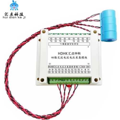Multi-channel 4-channel AC Current and Voltage Acquisition Module Power Measurement Transmitter Sensor RS485