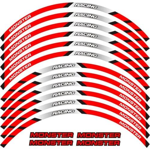 Motorcycle front and rear wheels Edge Outer Rim Sticker Reflective Stripe Wheel Decals For DUCATI MONSTER 695 696 796 1100 1100S