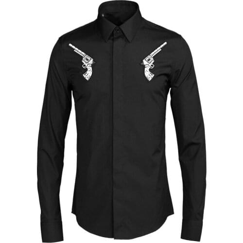 New fashion men Hand-painted suncha Menswear Factory Direct Sales Casual Shirts high quality cotton long sleeve size M-2XL3XL4XL