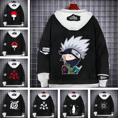 New Anime Hokage Konoha Hatake Kakashi Cosplay Costumes Uchiha Sharingan Symbol Hoodies Sweatshirt Cotton Jacket Hooded Coat Top