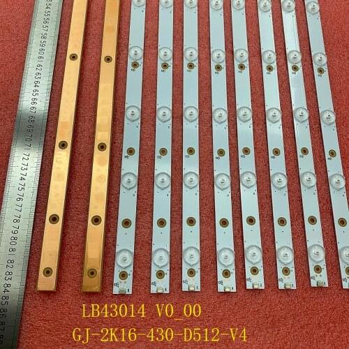New 20 PCS/lot 12LED LED backlight strip for 43PUS6551 43PUS6401 LB43014 V0_00 43PUS6501 43PUS6101 43PUS6201 TPT430U3 43PUH6101