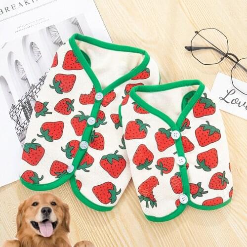 Pet Clothes Spring And Summer Clothes Small Dogs Dog Clothes Vest Dog Clothes Japanese Fruit T-Shirt Clothing Wholesale