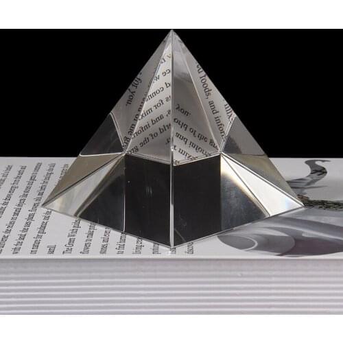 80mm Optical Glass Pyramid Prism Rainbow Polyhedral Pyramid Prism Home Decoration Ornament Polyhedron Physical Study