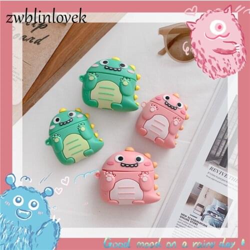Silicone dinosaur for airpods case colorful cover earphone protective cover headphones case for apple airpods 1 & 2