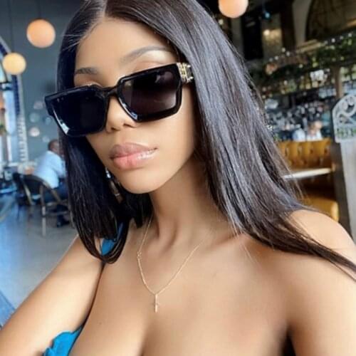 Brand Designer Square Sunglasses Men Women New Fashion Thick Frame Glasses Mens UV400 Male Celebrity Sunglasses Women