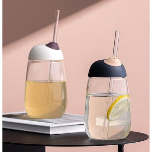 Straw Cup Water Bottle Home Large Capacity Glass Office Modern Minimalist Drinking Cup