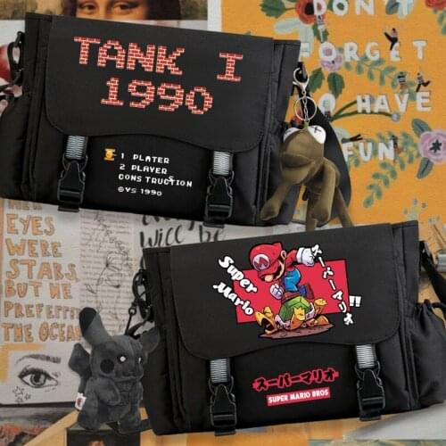 Super Marie VS Tank Battle Game Student Messenger Large Capacity Shoulder Bag Multifunctional Fashion School Bag Outdoor Travel