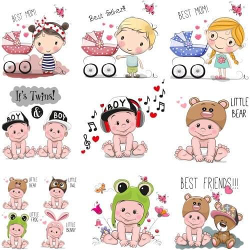 Iron-on Transfers for Clothing Patches for Clothes Stickers Diy Baby Cute Patch Flex Fusible Transfer Vinyl Adhesive Stripe C