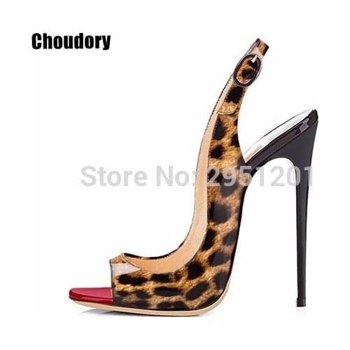 Womens Peep Toe High Heels Snake Leopard Print Summer Platform Shoes Woman Party Pumps Buckle Strap Black Ladies Wedding Shoes