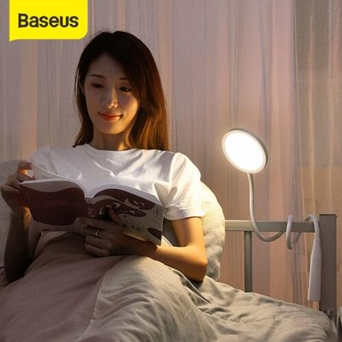 Baseus Universal Hose Desk Lamp Reading Light 4000K Eye Protection Lamp Foldable Dimmable Touch With USB Charging LED Table Ligh