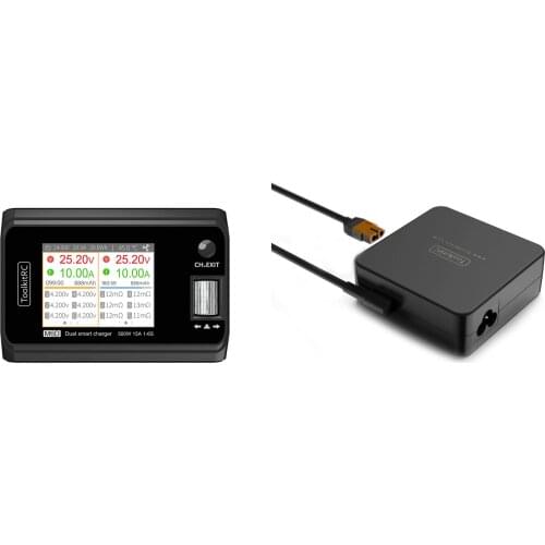 In Stock ToolkitRC M6D 15A x 2 DC Dual-channel Output 1-6s Charger Discharger and ADP100 100w 20v 5A Power Supply Unit Set Sell