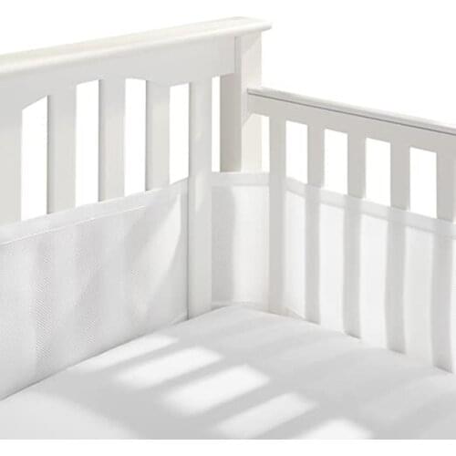 All Season Universal Newborn Baby Bed Solid Colors Bumper Summer Mesh Breathable Cot Bumpers For Baby Bedding Set Room Decor