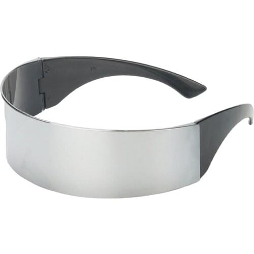 Fun Metallic Silver Futuristic Soldier Space Alien Robot Costume Sunglasses