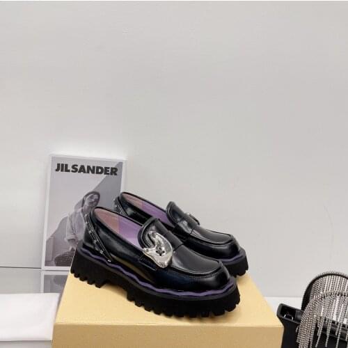 2021 Newest Spring Shoes Woman British Style Genuine Leather Woman Flats Round-Toes Height Increasing Woman Flats Bota Feminina