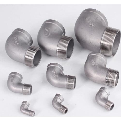 1/8" 1/4" 3/8" 1/2" 3/4" 1" 1-1/4" 1-1/2" 2" BSP Female To Male 90 Degree Elbow 304 Stainless Steel Pipe Fitting Water Gas Oil