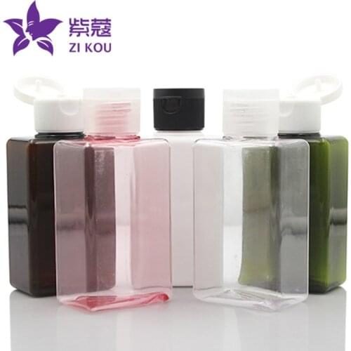 1pcs free shipping 150ml square shape PETG bottle flip top cap for plastic cosmetic packaging bottle Cosmetics bottle