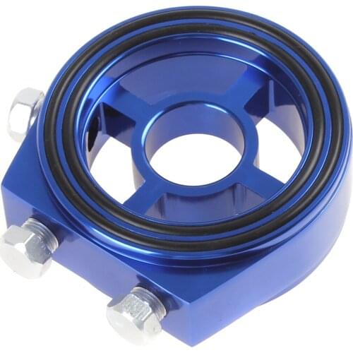 1PC Universal Blue Oil Filter Sandwich Adapter Racing Sport Aluminum Oil Filter/Gauge Filter Sandwich Adapter Plate Kit For Car