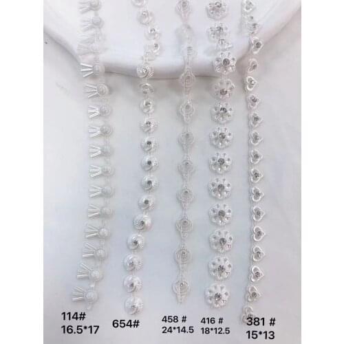 1 yard Rhinestone Chain Pearl Crystal Chain Sew On Trims Wedding Dress Costume Applique