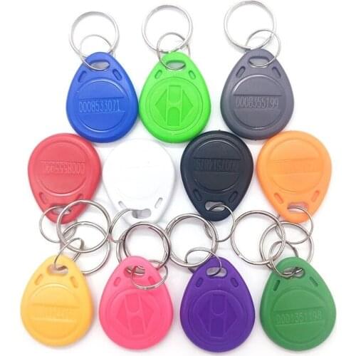 100 pcs/bag open door remote control RFID tag 125KHz inductive RFID card Keyfobs keychain access control smart card free shippi