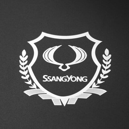 2pcs 3D Metal Car Styling Side Door Badge Stickers Side Window Emblem Decals For SsangYong Actyon Turismo Rodius Rexton