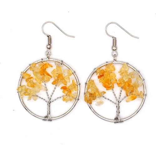 6Pair 7 Chakra HandWork Green Turquoises Opal Natural Stone Charm Pendants Earrings for Women Pink Crystal Earring Jewelry Free