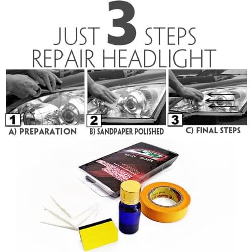 Car Headlight Scratch Remover Fast UV Protection Car Light Cleaner Automotive Headlight Restoration Fluid Set Car Polishing