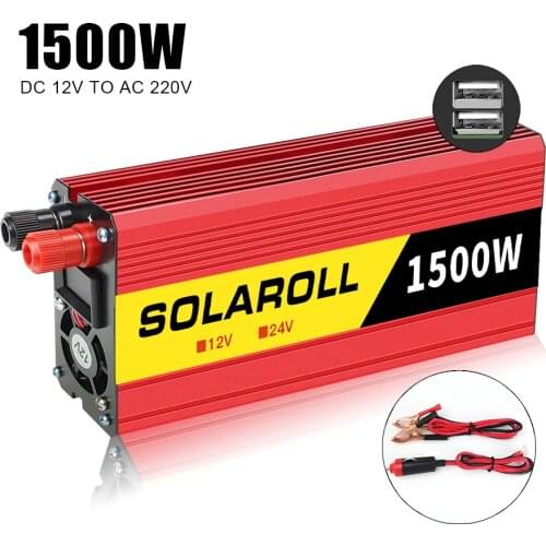 1500w 2000wCar Power Inverter DC 12V to AC 220V Auto Portable Charger Converter Adapter Modified Sine Wave Universal Socket