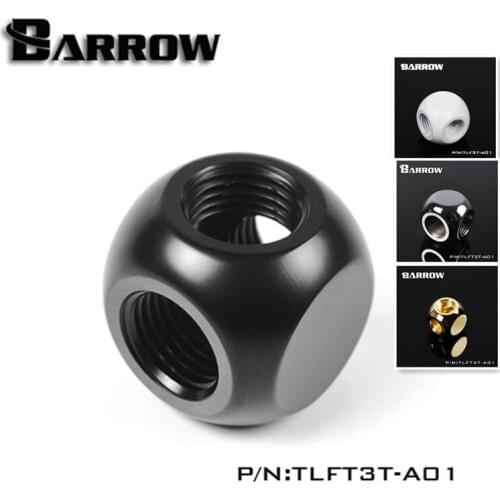 Barrow G1 / 4 "X3 black white silver Gold three links cubic Adaptors Water cooling accessories PC water cooling TLFT3T-A01