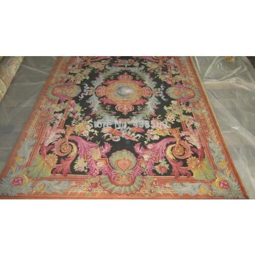 Free shipping 9'x12' 90 Line Savonnerie Carpet Savonnerie rug, 100% New Zealand Wool handmade rug