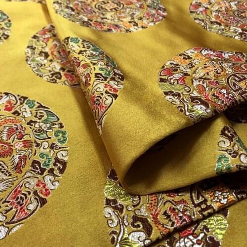Free Shipping 1.5*1m Chinese Ancient Costume Jacquard Brocade Cloth Baby Clothes Kimono Cos Silk Satin Sewing Damask Rich Fabric